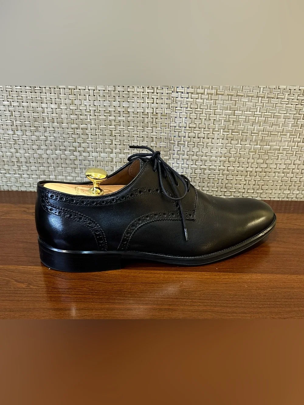 🌟HP🌟Johnston & Murphy Henrick Black Leather Dress Derby's Size 11.5 M